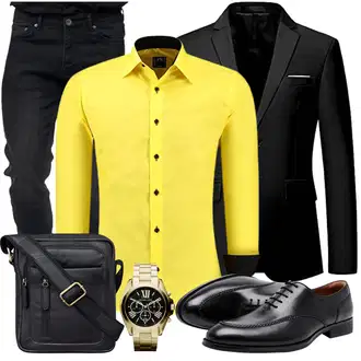 Business Outfits Große Größen mit Gelb Unkategorisiert J'S FASHION "Business Outfit"