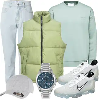 Outfit mit HellBlau/Blau Mom Jean/Tapered-Jeans/Dad Jeans/Boyfriend Jean/Girlfriend Jeans/Jeans mit Schlitz/High Waist Jeans/Cropped Jeans/Vintage Jeans/Herren Lederjacke DAN FOX APPAREL "Freizeit Outfit"