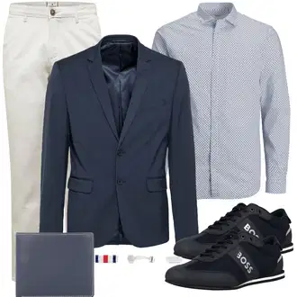 Outfit mit DunkelBlau/HellBlau/Blau Anzug Sakko/Kostüm Casual Friday "Business Outfits"