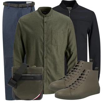 Outfit mit Grün Sneaker Hugo "Casual Business Outfit"