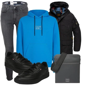Outfit mit Schwarz Sneaker/Leder Sneaker Reebok Classic "Cool für die Freizeit"