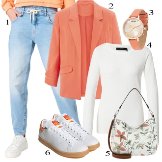 Outfit s Modrá/Světle Modrá Boyfriend Džínové kalhoty/Pánské tričko/Zkrácené Džíny/Navlékací džíny/Girlfriend Džíny/Kožená Pánská Bund/Zužující se Džíny/Formální Košile/Sweat Džíny Only "Ulice Styl Outfit"