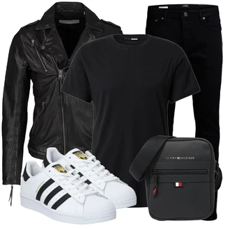 Superstar Outfit mit Weiß/Schwarz Leder Sneaker/Sneaker Low/Schmaler Sneaker/Sommer Sneaker/Vintage Sneaker Adidas Originals "Cooler Look für den Frühling"