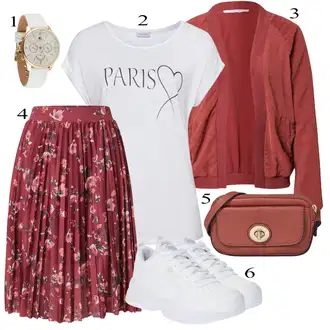 Kombinacije za zabavu sa Crvena/Vinski Crveno/Ljubičasta/Pink/Tamnocrvena Kratke hlače velike veličine/Haljina Veći Broj/Bluza i Tunika About You "Zimski outfit"