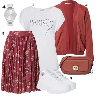 Kombinacije za zabavu sa Crvena/Vinski Crveno/Ljubičasta/Pink/Tamnocrvena Kratke hlače velike veličine/Haljina Veći Broj/Bluza i Tunika About You "Elegantan zimski outfit"