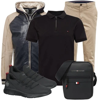 Outfit mit Schwarz Lederjacke Gipsy "Cooles Alltagsoutfit"