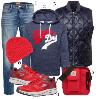 outfit mit Rdeča Superga Skechers "Priložnostna oblačila"