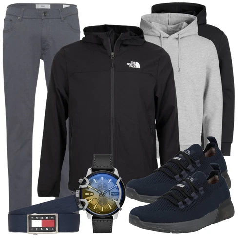 Sweatshirt Jack & Jones kombinieren mit Schwarz Gürtel Tommy Jeans