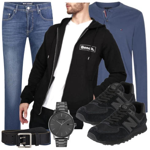 Blau Schlaghose Jeans MAC kombinieren