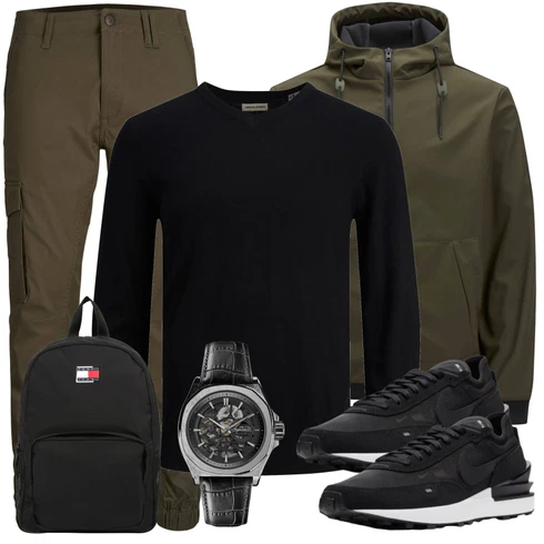 Schwarz Rucksack Tommy Jeans kombinieren