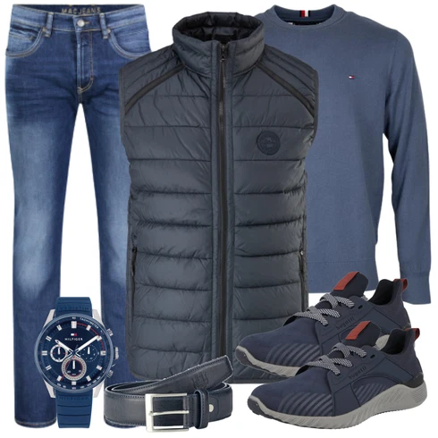 Türkis/Grau Hoodie Sweatshirt/Hoodie Tommy Hilfiger kombinieren