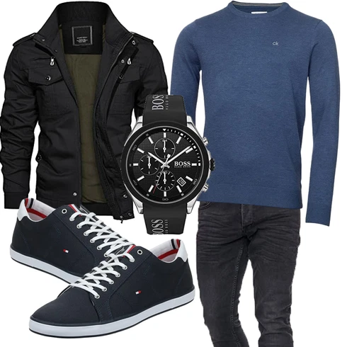 Blau Schuh Boss kombinieren