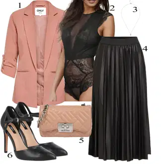 Outfit s Černá/Modrá/Fialová Krajkový Body/Tvarující tělo/Bodystockings/Síťovaný body/Krajkový set spodního prádla/Korselet/Průhledný body Lascana "Elegantní vzhled"