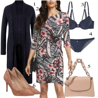 Outfit s Černá Dlouhé Kardigany/Dlouhá tylová sukně/Dlouhý Svetr/Dlouhé Šaty/Dlouhý Zimní Kabát Heine "Módní jarní outfit"