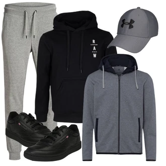 Retro Outfit mit Schwarz gesundheitsschuh/Schnürschuh/Leder Sneaker/Sneaker Low/Skateschuh/Schmaler Sneaker/Sneaker Mit Seitlichem Reißverschluss Reebok "Freizeit Bekleidung"Look: Uni, Esthetische, Casual, Classic, Elegant, Gothic, Retro, Schlichte, Streetwear, Techno, Trendige, Unisex, Outdoor, Skater