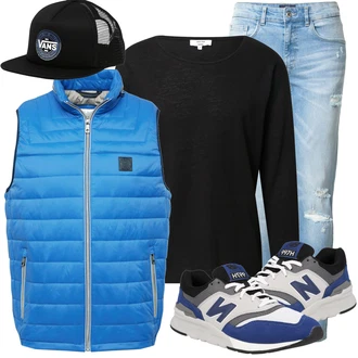 Outfit mit Hellblau Knöchelstiefel/Boyfriend Jean/Girlfriend Jeans/Jeans mit Schlitz/Jeans mit Loch/Low Rise Jean/Lederjacken/Lederjacke Redefined Rebel "Alltags Outfit"