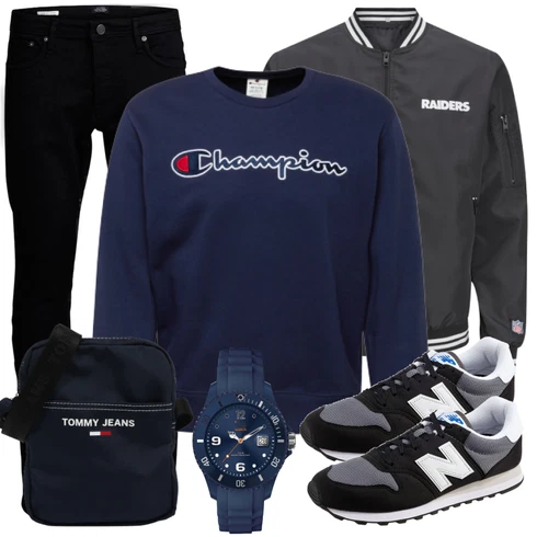 Schwarz/Dunkelblau Lederjacke/Slim Fit Jeans/Leder Schuhe/Low Rise Jean/Biker Jeans/Push up Jeans/Winterjacke/Jeans mit Schlitz/Tapered-Jeans/Low Waist Jean/Thermojeans Jack & Jones kombinieren