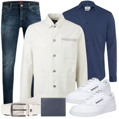 Sportlich Grau/Fliederfarben Schuh Leder Sneaker/Sneaker Low/SkateSchuh/Schmaler Sneaker/Vintage Sneaker Reebok kombinieren mit Grau Anzug S.OliverLook: Esthetische, Classic, Reggaeton, Retro, Schlichte, Sportlich, Streetwear, Unisex