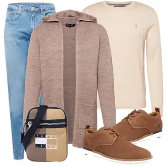 Outfit mit Lila/Braun/Beige/Grau Kaschmir-Strickjacke/Wolle Strickjacke/Strickjacke Gefüttert/Lange Strickjacken/Winter Strickjacke/Baumwoll Strickjacke/Strickjacke Tracht Key Largo "Freizeit Outfits"