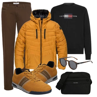 Outfit mit Braun Sneaker Bugatti "Freizeit Outfit"