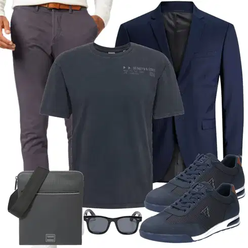 Dunkelblau/Hellblau Anzug Sakko/Anzug/Kostüm Jack & Jones kombinieren