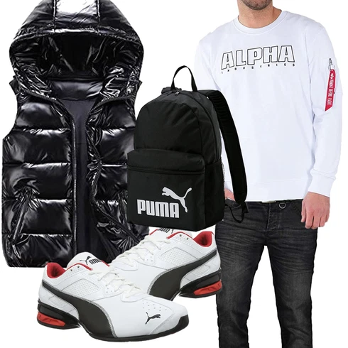 Schwarz Kurze Weste/Ärmellose Weste/Daunenweste/Puffer Weste Lomelomme kombinieren mit Schwarz Accessoire Alessandro Salvarini