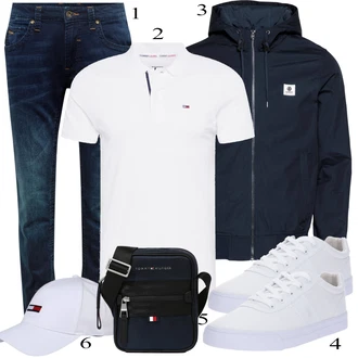 outfit mit Bela/Siva Kavbojke Camp David "Vsakdanja oblačila"
