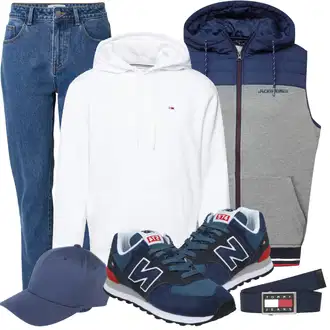 Outfit mit Blau/HellBlau Mom Jean/High Waist Jeans/Dad Jeans/Tapered-Jeans/Girlfriend Jeans/Vintage Jeans/Herren Lederjacke DAN FOX APPAREL "Alltags Outfit"