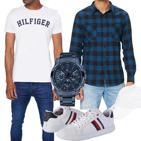 Braun T-Shirt Tommy Hilfiger kombinieren mit Grau Trachtenmode Tommy Hilfiger