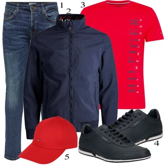 outfit mit Rdeča Klobuček Tommy Hilfiger "Vsakdanja oblačila"