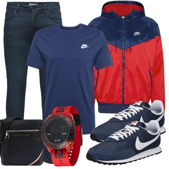 Schmal Kurvige Outfit mit Blau/Dunkelblau Bluse Große Größe/Shirt & Top Große Größe/T-Shirt Training/Funktions T-Shirt/Sport-Top Nike Sportswear "Freizeit Outfits"
