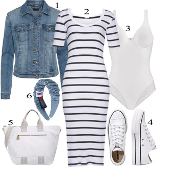 outfit mit Bela/Krem Platnena superga/Superge Nizka/Superge Luknjasta Converse "Oblačila za pomlad"