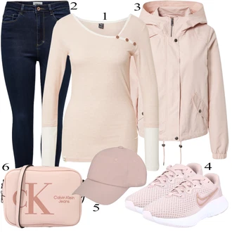 outfit mit Roza/Bež/Modra Torba za čez ramo Calvin Klein Jeans "Oblačila za pomlad"