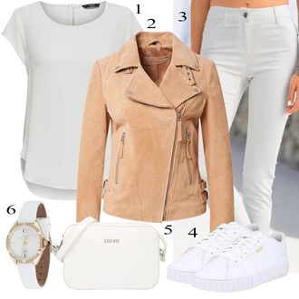 Pametno ležerno Outfit sa Krem/Siva Jeggings/Capri hlače/Chino Hlače/Traper Tajice/Hlače s Prorezom/Skinny Hlače/Uske Hlača Lascana "Zimski outfit"Look: Rap, Boja, Pametno ležerno, Elegantan, cool, Prekrasan, Old Money