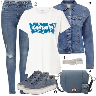 Outfit s Šedá Teniska JANA "Ulice Styl Outfit"