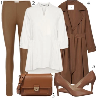 Elegantan Outfit sa Bijela/Siva/Smeđa/Krem/Kaki Klasična tunika/Elegantna Tunika/Bluza Oversize Mušlinova Bluzica/Tunika Majica/Tunika A kroja VERO MODA "Elegantan zimski outfit"Look: klasický, Rap, Mom, Chic, Elegantan, Preodjeven, Sveučilišna, Prevelik, Lagano, Stil, Šik
