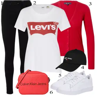 Outfit sa Crvena Torba Za Preko Ramena Calvin Klein Jeans "Zimski outfit"