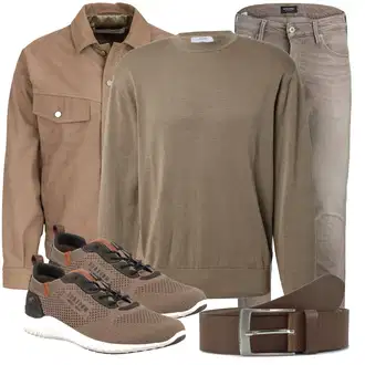 Outfit mit Braun Sneaker Mustang "Frühlingsoutfit"