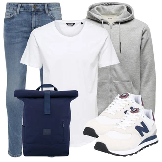 Outfit mit Weiß/Creme Bluse Große Größe/Shirt & Top Große Größe/Tunika/Longshirt/Funktions T-Shirt/Langes Oberteil/Kurzarm T-Shirt/Shirt/Sport-T-Shirt/Übergroßes T-Shirt/Laufschuhe für Männer/Casual T-Shirt/Ausgefallenes T-shirt Only & Sons "Frühlingsoutfit"