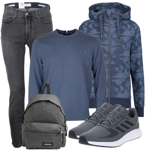 Türkis/Grau Hoodie Sweatshirt/Hoodie Tommy Hilfiger kombinieren