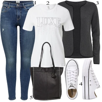 outfit mit Bela/Krem Platnena superga/Superge Nizka/Superge Luknjasta Converse "Oblačila za pomlad"