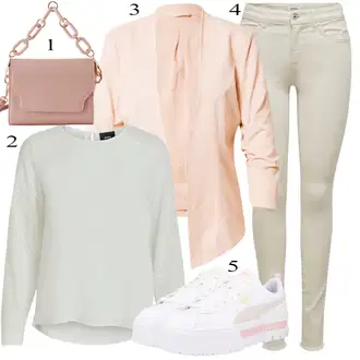 outfit mit Roza/Bež/Modra Obleka Vila "Oblačila za pomlad"
