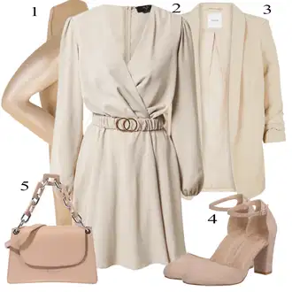 Outfit sa Pink/Bež/Smeđa Udobna pumpa/Sandalice s blok petom/Vintage Pumpa/cipela s remenom/Cipela Mary Jane/Salonka & Visoki Pet/Platformska Pumpa/Pumpica S Visokim Prednjim Dijelom About You "Zimski outfit"