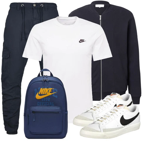 Weiß Bluse Große Größe/Shirt & Top Große Größe/Kurzarm T-Shirt/Ausgefallenes T-shirt/Funktions T-Shirt/T-Shirt Training/Laufschuhe für Männer Nike Sportswear kombinieren