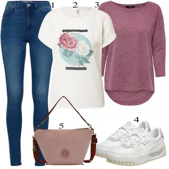 Outfit sa Siva Torba za rame/Privjesak Kipling "Zimski outfit"