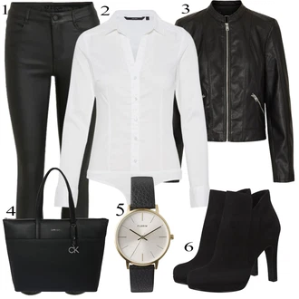 Bombaž outfit mit Krem/Bela Srajca/Bluzasti Body/Slim Fit Bluza VERO MODA "Oblačila za pomlad"