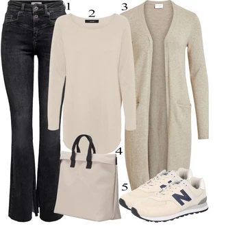 Outfit s Černá Rovná Džína Only "Praktický vzhled"