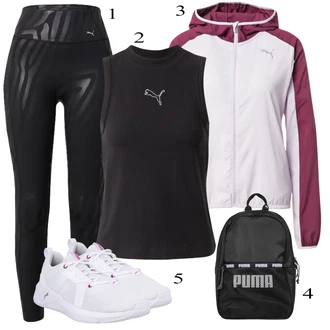Outfit s Šedá Sportovní Bund Puma "Ulice Styl Outfit"