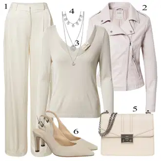 Outfit sa Kaki/Bež Slinky Hlača/Lanene Hlače/Marlene Hlača/Hlače s prednjim naborom/Naborane hlače/Hlače s Prorezom/Hlače S Naborom/Tradicionalna Hlača/Hlače od muslina/Palazzo Hlača/Široka Hlača A Lot Less "Tvoj otmjeni outfit"