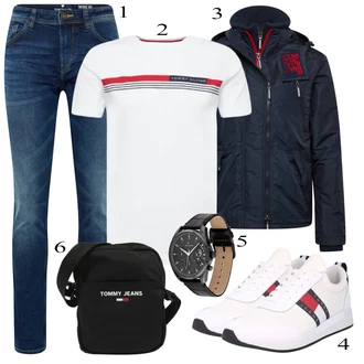 outfit mit Bela Casual Majica Tommy Hilfiger "Vsakdanja oblačila"